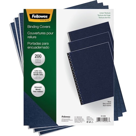 Fellowes Cover, Textrd, Linen, Ltr, Ny Pk FEL52098